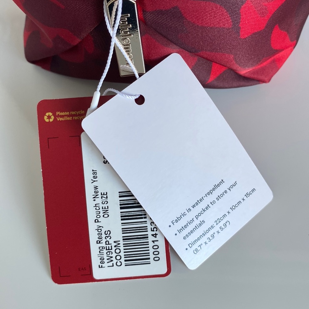 SOLD Lululemon New Year Feeling Ready Pouch Rabbit All Over Print Red Multi NWT - Picture 11 of 16
